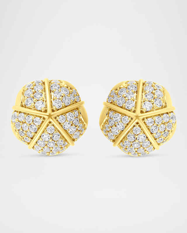 18K Terra Nove Grande Pave Diamond Stud Earrings